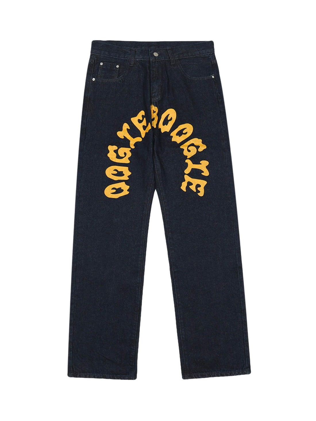 Makersluxe Cartoon Pocket Print Washed Jeans
