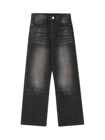 Makersluxe Gothic Letter Embroidered Jeans - 1936