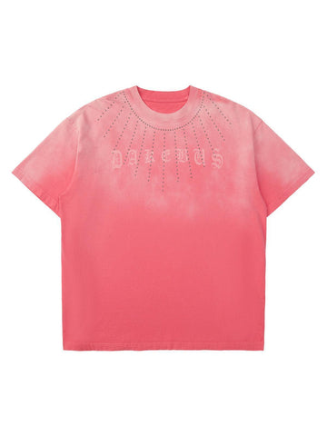 Makersluxe Tie-dye Gradient Rivet Street Rap T-shirt