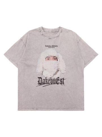 Makersluxe Portrait Washed Distressed Street Rap T-shirt