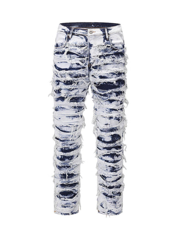 Makersluxe High Street Old Washed Slim Fit Jeans Pants - 1492