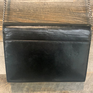 Saint Laurent Cassandra Chain Wallet Crocodile Leather Bag