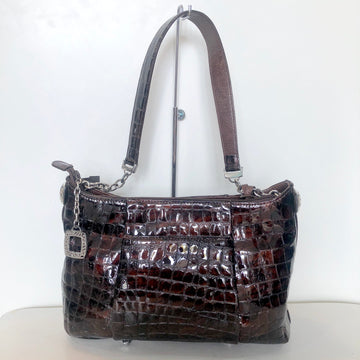 BRIGHTON Brown Patent Leather Handbag