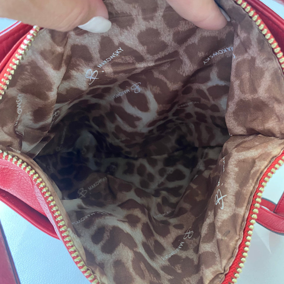 B.MAKOWSKY Leather Crossbody Bag Red