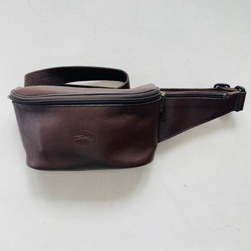 LONGCHAMP Le Foulonne Leather Belt Bag Chocolate Brown