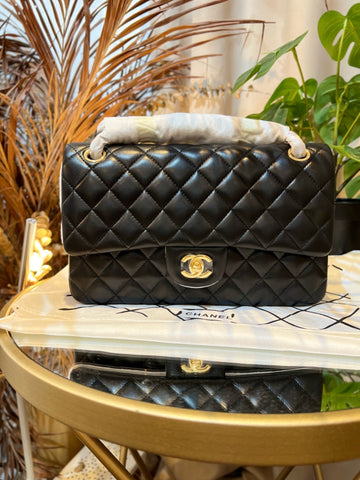Chanel Lambskin Quilted Small Double Flap Black