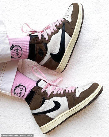 Custom Brown T-Scott x Fragment x Air Jordan 1 High Q ( Customs And Box ), Jordan 1 Sneakers Active CACTUS JACK