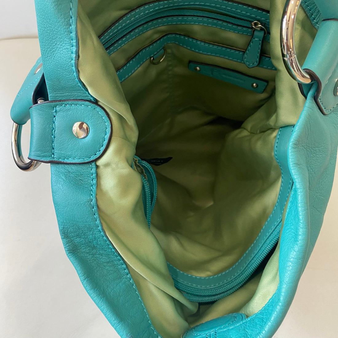 B. MAKOWSKY Leather Shoulder Bag Teal