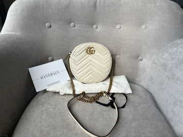 Gucci GG Round White Marmont Small Shoulder Bag (RRP £1,090)