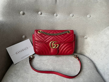 Gucci GG Hibiscus Red Marmont Small Shoulder Bag (RRP £1,800)