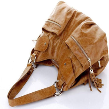 VICENZO Athena Italian Leather Handbag - Tan
