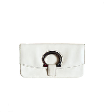 Salvatore Ferragamo Stone Leather Clutch