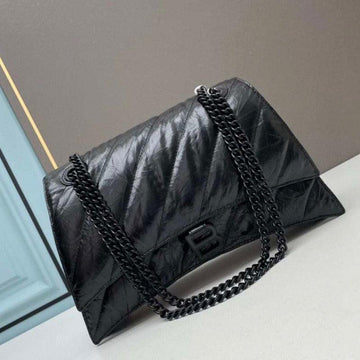 Makersluxe - Women's Crush Chain Soft Bag in Black