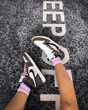 Custom Brown T-Scott x Fragment x Air Jordan 1 High Q ( Customs And Box ), Jordan 1 Sneakers Active CACTUS JACK