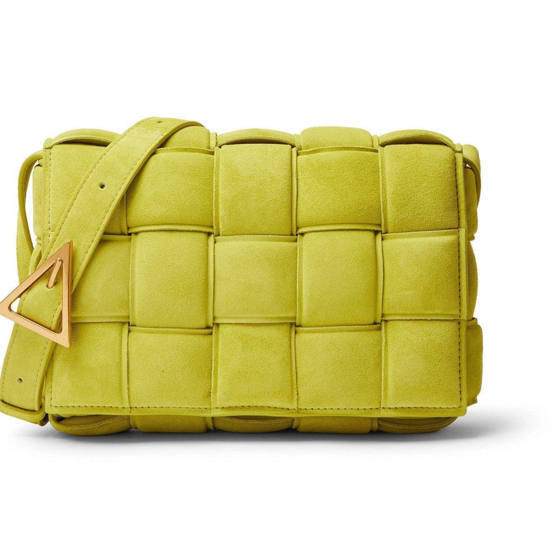Makersluxe - Suede Shoulder Bag Yellow Green