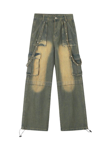 Makersluxe High Street Retro Washed Workwear Jeans