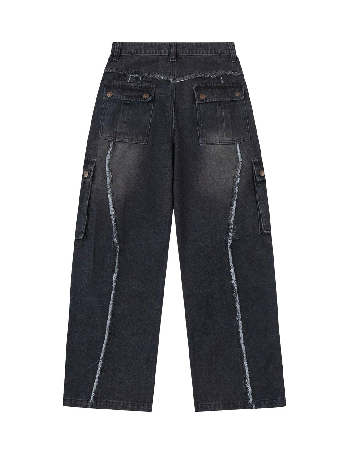 Makersluxe Multi-pocket Raw Edge Jeans