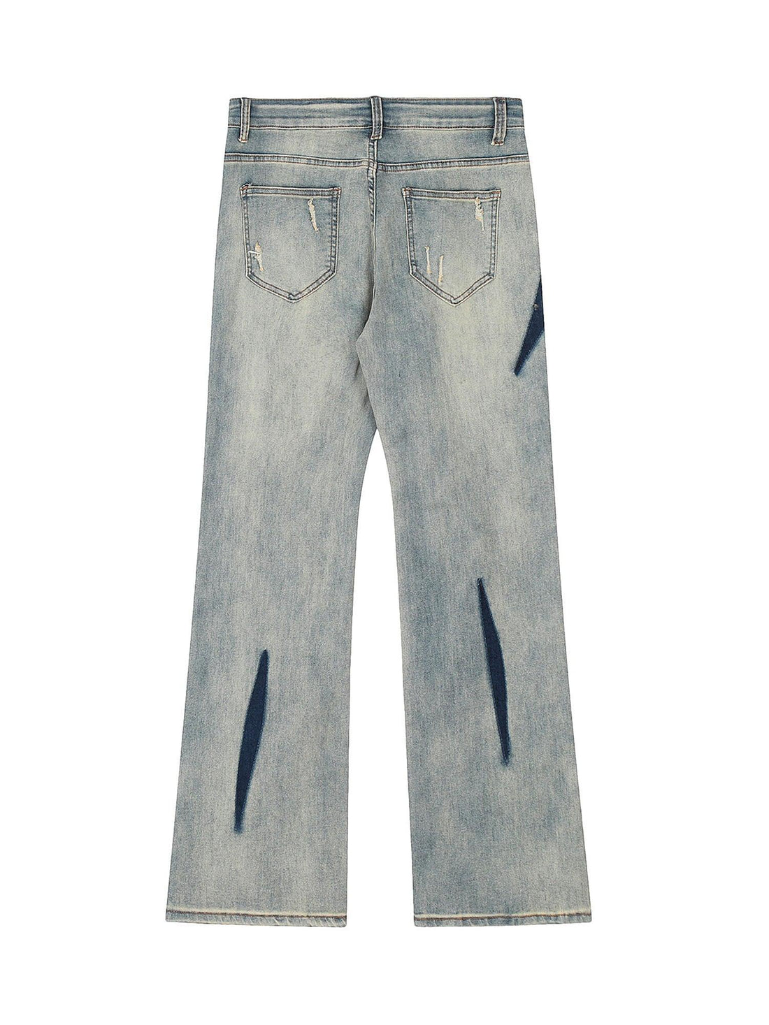 Makersluxe Vintage Washed Split Structure Hip-Hop Jeans