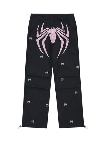 Makersluxe Embroidered Spider Straight Leg Pants - 1745