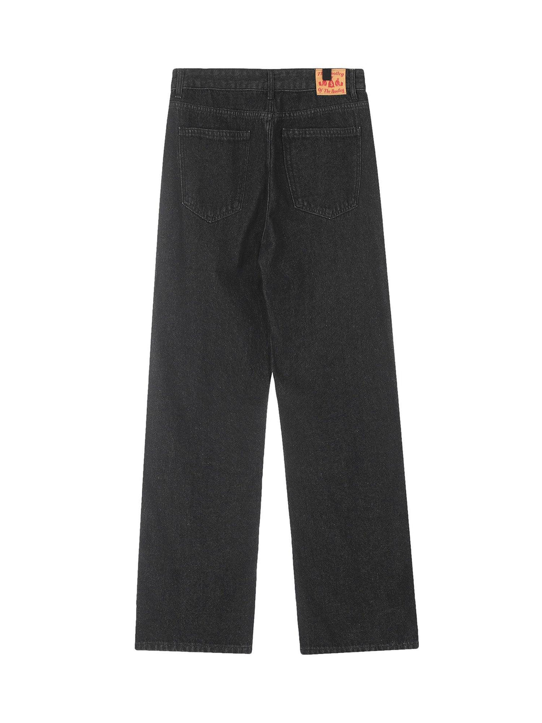 Makersluxe Letter Embroidery Hip-Hop Washed Jeans