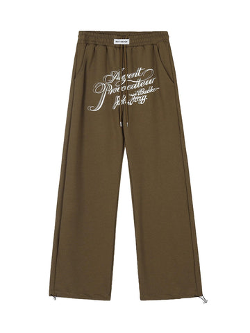 Makersluxe American Retro Letter Print Casual Sweatpants