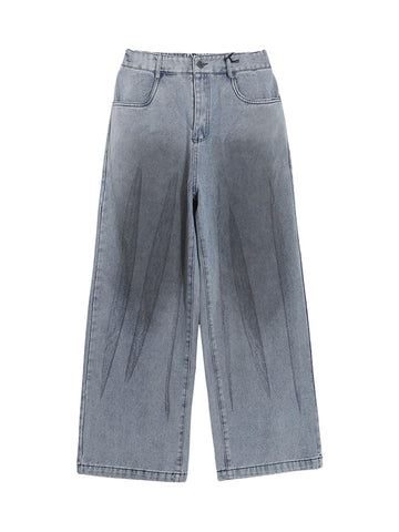 Makersluxe Creative Design Street Hip Hop Washed Jeans
