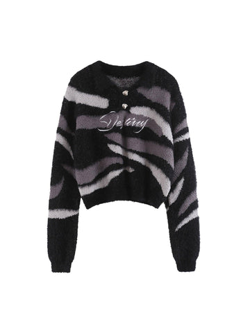 Makersluxe Sweet Cool Style Knitted Long-sleeved Sweater