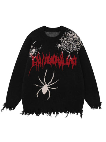 Makersluxe High Street Spider Web Jacquard Sweater - 1976