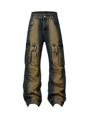 Makersluxe American Street Style Washed Distressed Jeans