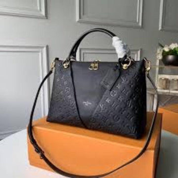 Makersluxe - Black Monogram Leather Handbag