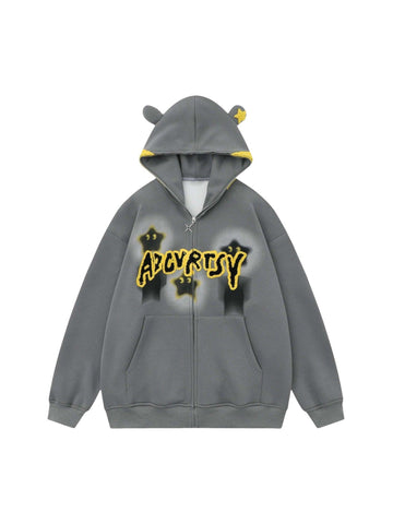 Makersluxe Star Embroidered Hooded Sweatshirt - 1843
