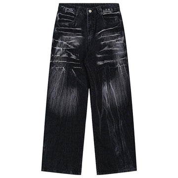 Makersluxe® Black Washed Wide Leg Jeans