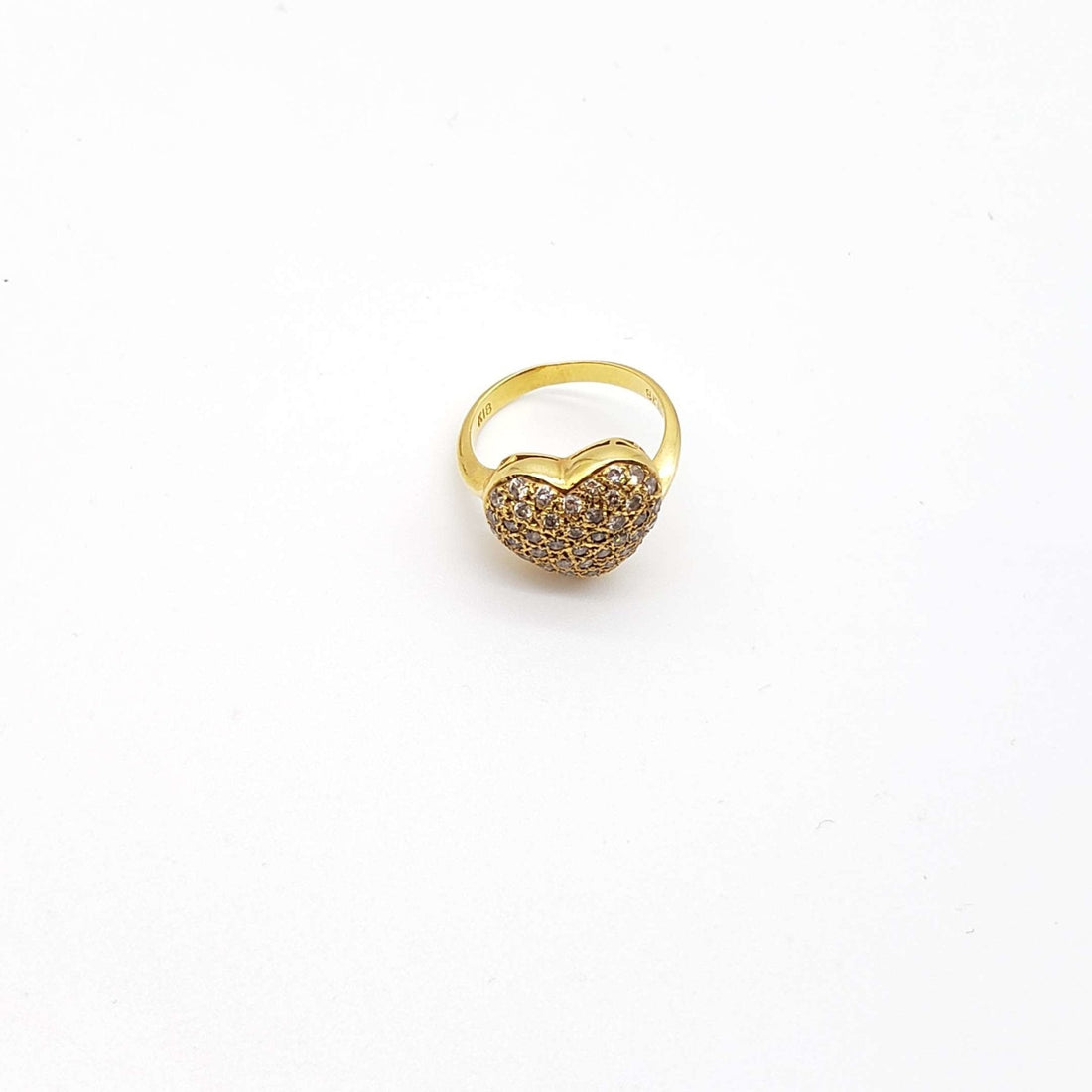 Jewelry Ring Heart Diamond 0.78ct 18k Yellow Gold