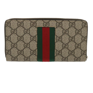 GUCCI Web Sherry Line GG Canvas Supreme Long Wallet Beige Red Green jk1450A