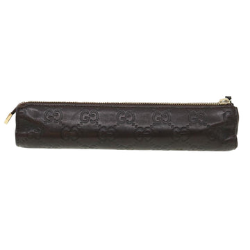 GUCCI Guccissima Pen Case Leather Dark Brown 256579 jk3028