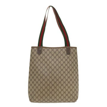 GUCCI Web Sherry Line GG Canvas Tote Bag PVC Leather Beige Green Red jk3040