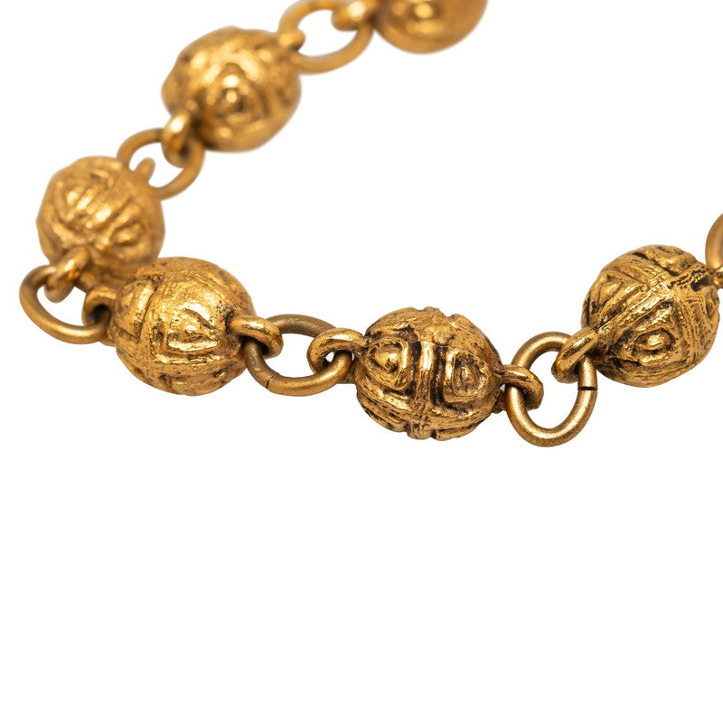 Chanel Vintage Coco Mark Ball Bracelet Gold Plated Women's