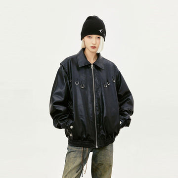 Oversized Loose PU Leather Jacket