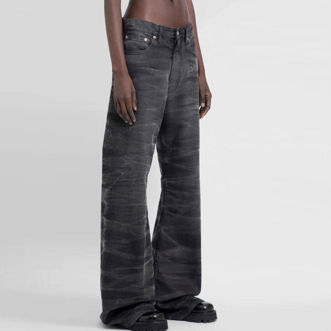 Wide-Leg Zebra Jeans