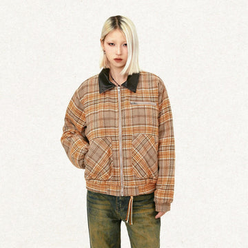 Loose Retro Plaid Striped Jacket