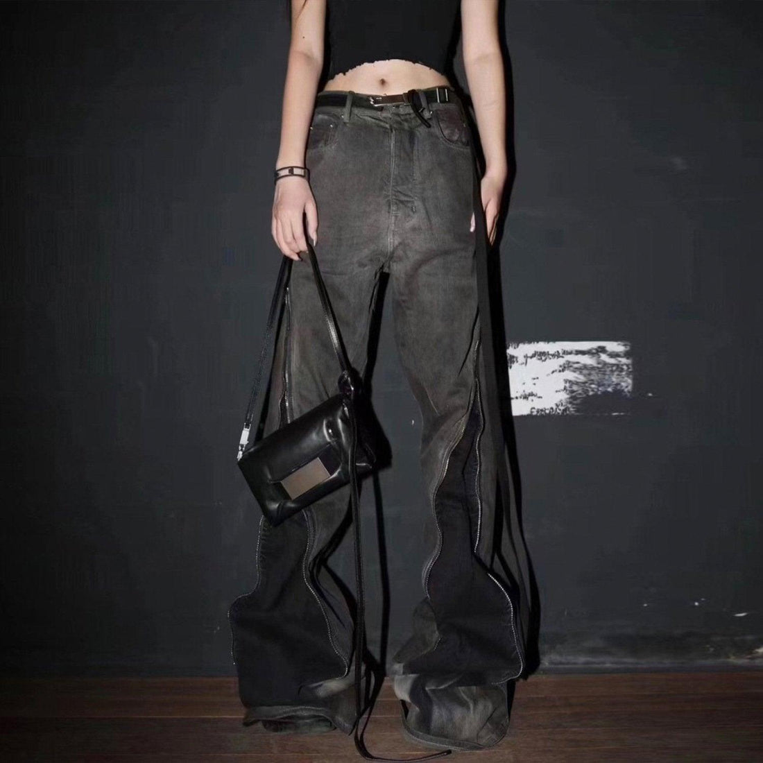 Y2K Flare Zip Jeans