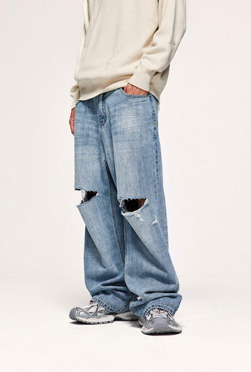 Loose Retro Ripped Jeans
