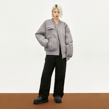Retro Classic Multi-Pocket Bomber Jacket