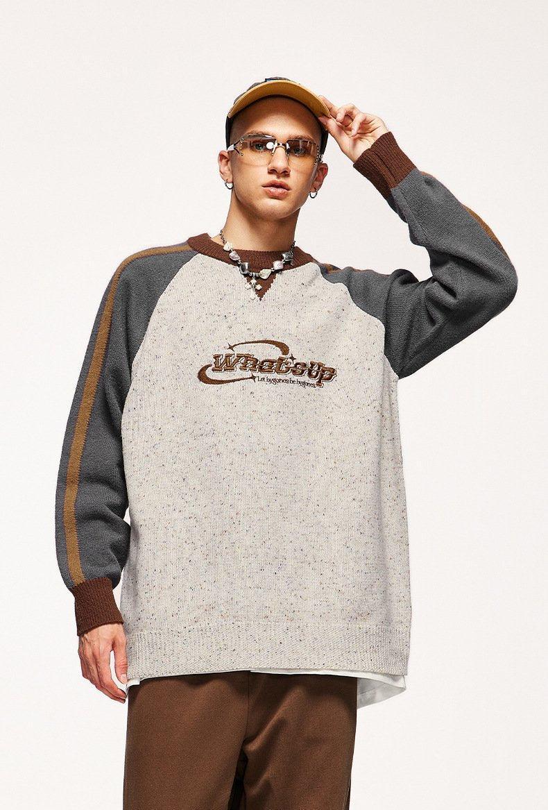 Vintage Stitching Color Dot Sweater