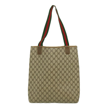 GUCCI Web Sherry Line GG Canvas Tote Bag Red Green Brown ki1846
