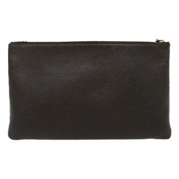 GUCCI Clutch Bag Leather Bamboo Brown ki1847