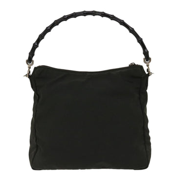 GUCCI Bamboo Shoulder Bag Nylon 2way Khaki 00005092122 ki2191