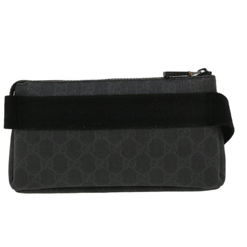 GUCCI GG Canvas Waist Bag PVC Leather Black ki2372
