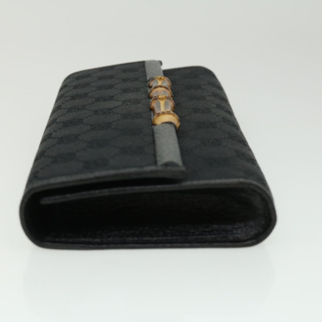 GUCCI GG Canvas Bamboo Shoulder Bag Black ki2375