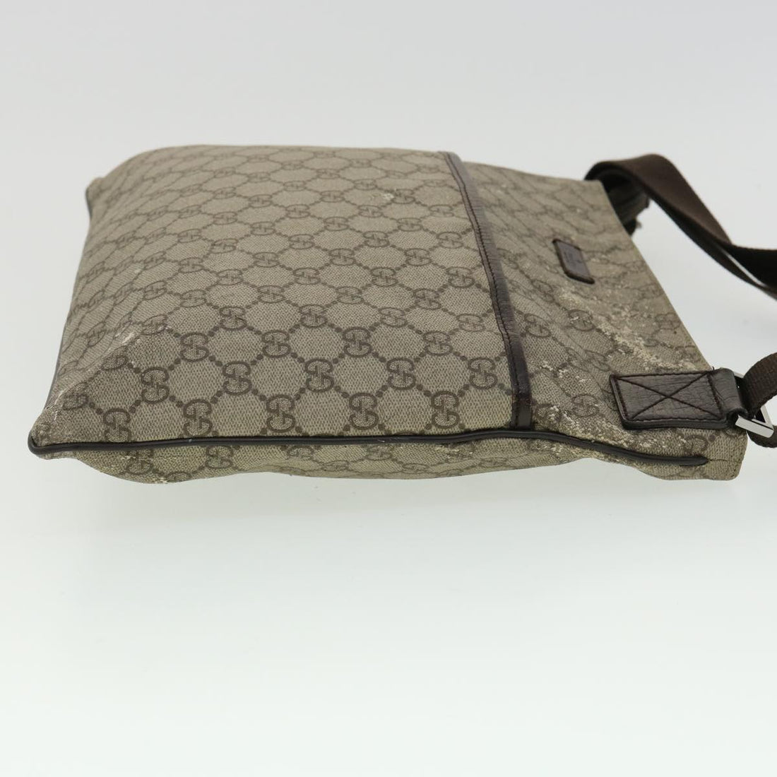 GUCCI GG Canvas Shoulder Bag PVC Leather Beige ki2436